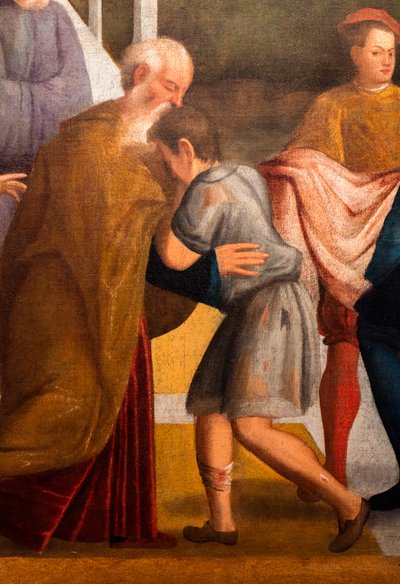 Návrat marnotratného syna, detail od Marcello Fogolino