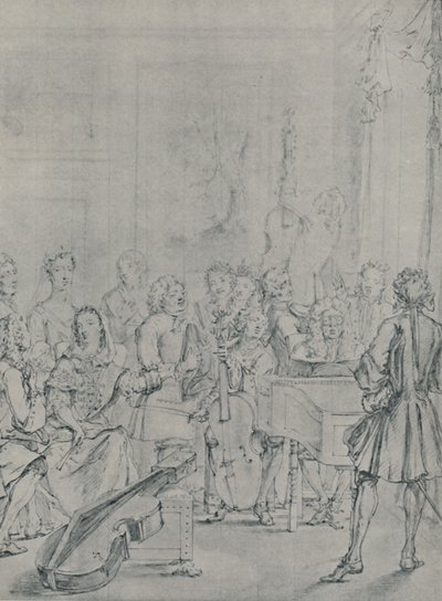 Koncert v šlechtickém domě, 1736, 1920 od Marcellus Laroon the Younger