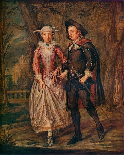 Milenci v parku, 1745 1931 od Marcellus Laroon the Younger