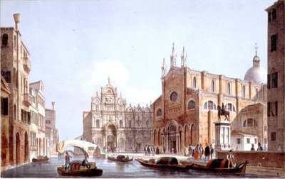 Kostel sv. Giovanni a Paolo a S. Marco, Benátky, vyryto Brizeghelem (litho) od Marco (after) Moro