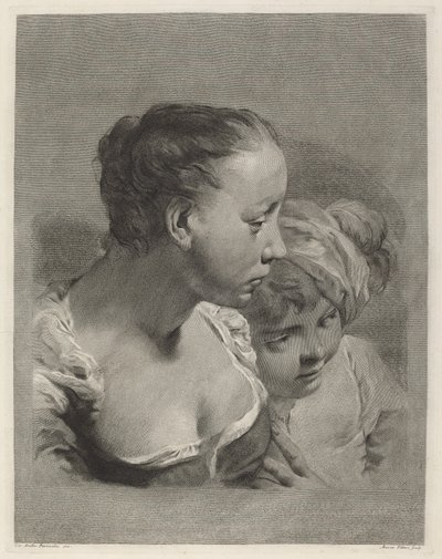 Mladá žena a chlapec čelí doprava od Marco Alvise Pitteri after Giovanni Battista Piazzetta