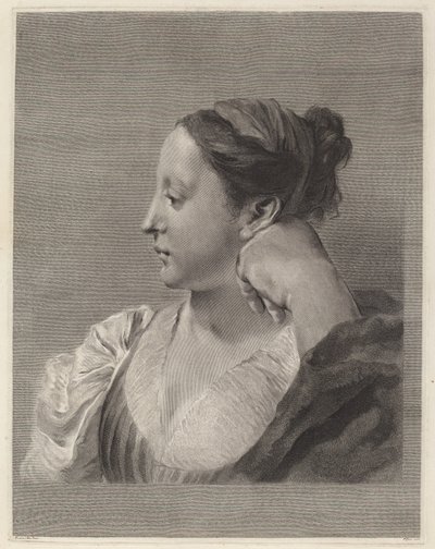 Mladá žena v profilu od Marco Alvise Pitteri after Giovanni Battista Piazzetta