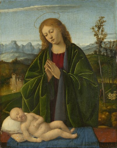 Madonna zbožňující dítě od Marco Basaiti
