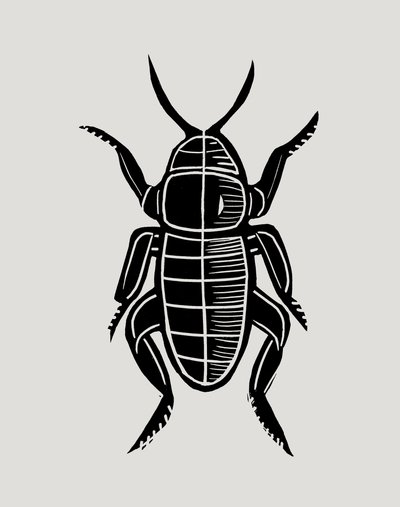Temná jizva, 2023 (linoleum na papíře) od Marco Campedelli