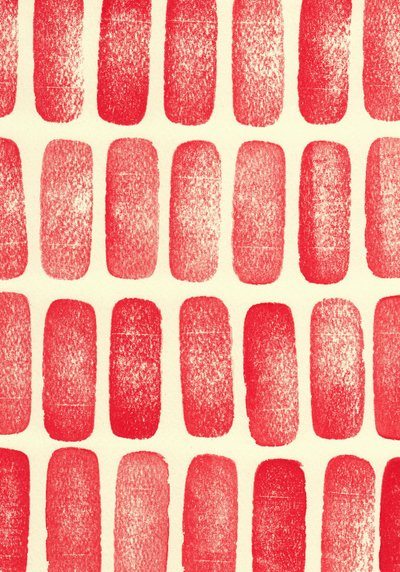 Stones_red, 2017 (gumová razítka) od Marco Campedelli