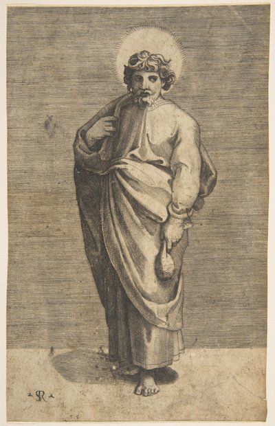 Svatý Matěj drží váček, ca. 1515-27. od Marco Dente