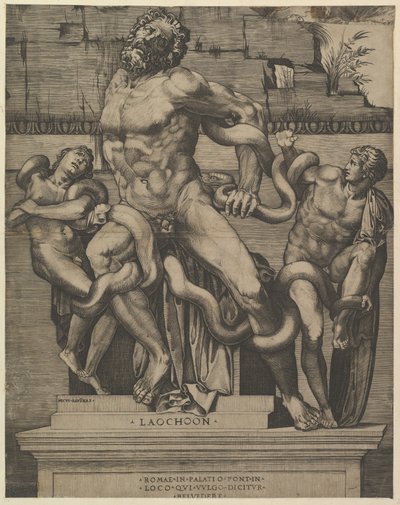 Zrcadlo římské velkoleposti: Laocoon, 16. století. od Marco Dente