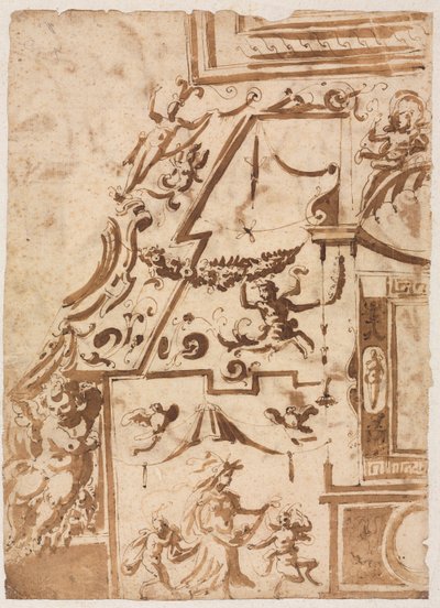 Groteska se skákajícím kentaurem verso, c. 15651588. od Marco Marchetti