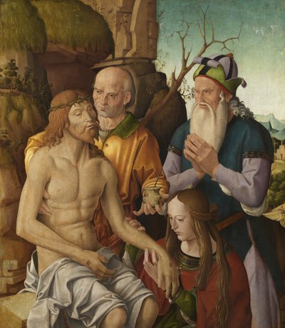 Oplakávání nad mrtvým Kristem, cca 1500 (tempera na panelu) od Marco Palmezzano