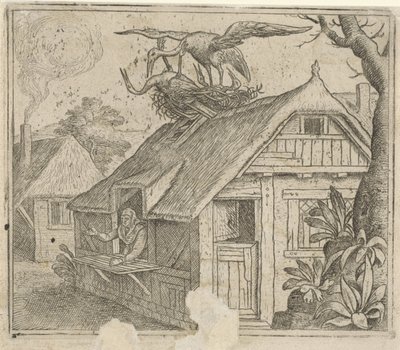 Bajka o čápech a jejich náboženství od Marcus Gheeraerts (I) (attributed to)
