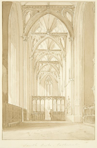 Jižní ostrov Bristol Cathedral (tužka a akvarel na papíře) od Marcus H. Homes