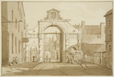 Temple Gate (tužka a akvarel na papíře) od Marcus H. Homes