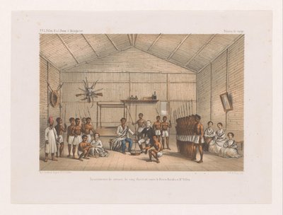 Návštěva prince Ratsiby a obřad Krvavé přísahy La ceremonie du serment du sang (Fatidrah), entre le Prince Ratsiba et Mr. Dotazování (název na objektu) Cesta Françoise P.L. Pyl na Madagaskar (název série) F.P.L. Pollen R.s. l. Fauna d. Madagaskar (s od Marcus Jacob Goedkind