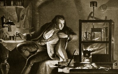 James Watt a parní stroj, ilustrace z knihy "Hutchinson