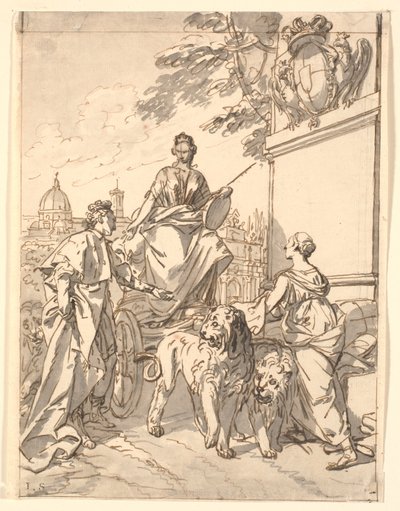 Alegorický list u příležitosti vjezdu vévody Františka III. do Florencie 1739 od Marcus Tuscher