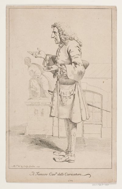 „Slavná Cavre delle Caricature“. Portrét Pier Leone Ghezzi (1674-1755) od Marcus Tuscher