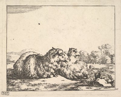 Ovce, ze sady 16 talířů, 1664. od Marcus de Bye