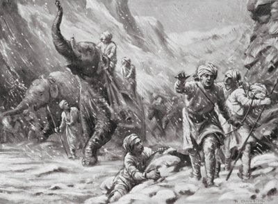 První úspěch Mahmúda z Ghazní, 1000 n. l. (litografie) od Margaret (after) Dovaston