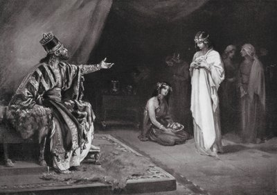 Sňatek asyrské princezny s babylonským králem Kara-indashem (litografie) od Margaret (after) Dovaston