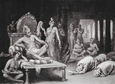 Vikramanka Chalukhya posílá přátelský dopis Kulottungovi Čolovi (litho) od Margaret (after) Dovaston