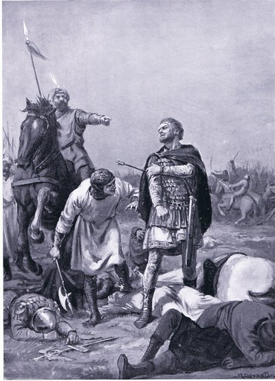 Zajetí císaře Romana Diogena Alpem Arslantim v roce 1071 n. l. (litografie) od Margaret Dovaston
