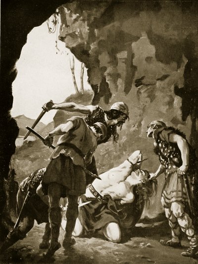 Konstantin II. zabit Dány, 881 n. l., ilustrace z knihy "Hutchinson