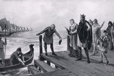 Edgar Mírumilovný při námořní prohlídce AD973 od Margaret Dovaston