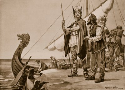 Rurik odjíždí do země Slovanů, 862 (litografie) od Margaret Dovaston