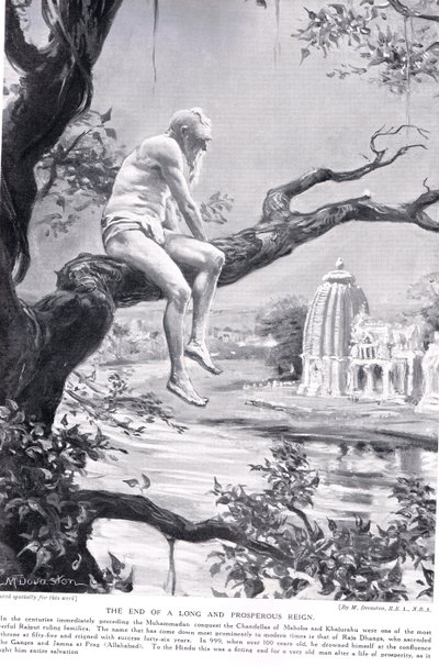 Konec dlouhé a prosperující vlády, ilustrace z "Hutchinsonovy historie národů", cca 1910 (litografie) od Margaret Dovaston