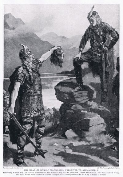 Hlava Donalda MacWilliama darovaná Alexandrovi II. 1214 n. l. od Margaret Dovaston