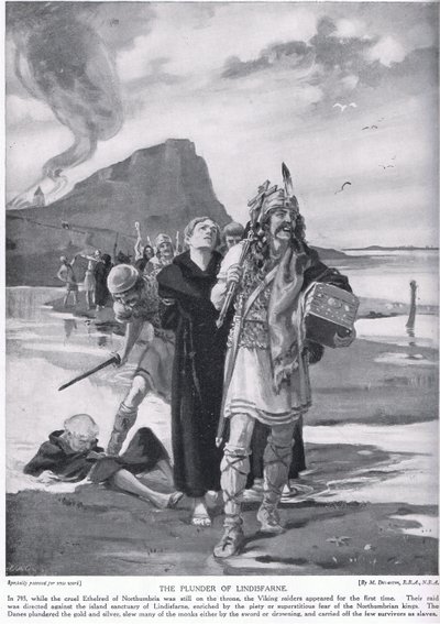 Drancování Lindisfarne AD793 od Margaret Dovaston