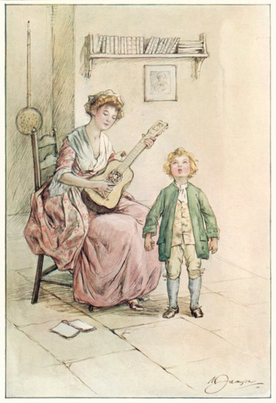 Farář z Wakefieldu, Oliver Goldsmith (barevná litografie) od Margaret Jameson