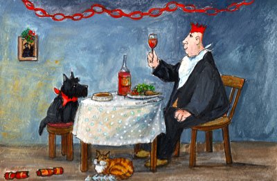 Oslava Vánoc, 2014 (kvaš na papíře) od Margaret Loxton