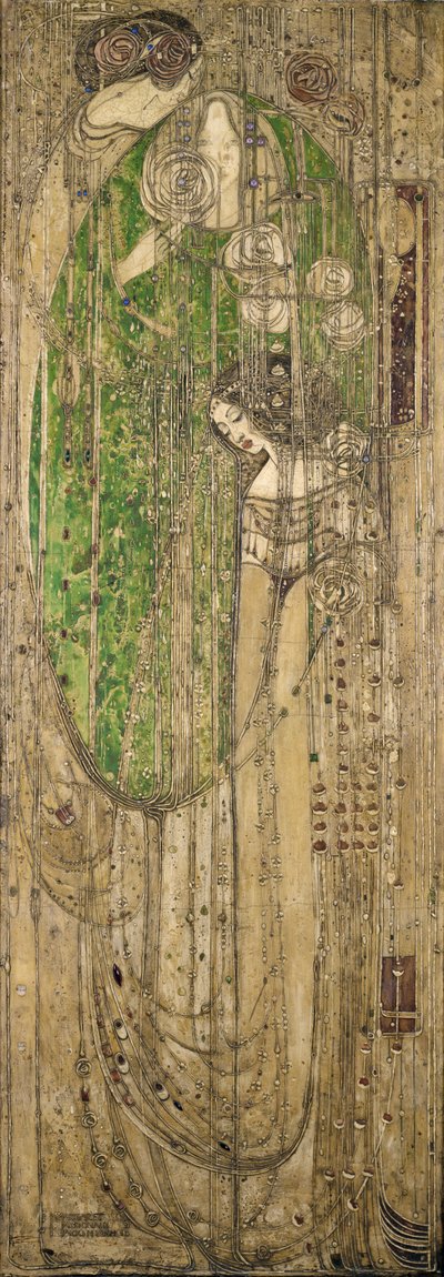 „Ó, vy všichni, co chodíte ve Willow Wood“ od Margaret MacDonald Mackintosh