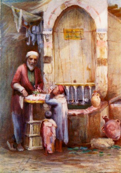 Prodavač sladkostí, Damašek (barevná litografie) od Margaret Thomas