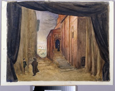Dekorativní příprava na operu "Host Pierre", autor Alexandre Dargomyjski (1813-1869) od Margarita Genrichovna Genke Shifrina
