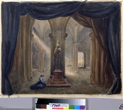 Dekorativní příprava na operu "Host Pierre", autor Alexandre Dargomyjski (1813-1869) od Margarita Genrichovna Genke Shifrina