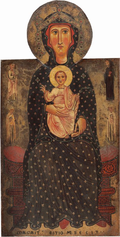 Madonna a dítě na trůnu se čtyřmi svatými od Margaritone d