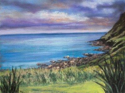 Pláž v Cornwallu (pastel) od Margo Starkey