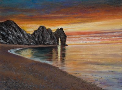 Durdle dveře. Dorset, 2020 (pastel) od Margo Starkey