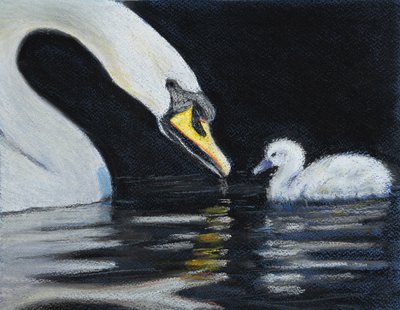 Follow Mummy, 2020 (pastel) od Margo Starkey