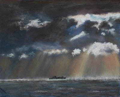 Bouře na moři, 2022 (pastel) od Margo Starkey