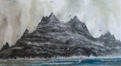 Turbulentní moře .S Ireland, 2020 (pastel) od Margo Starkey
