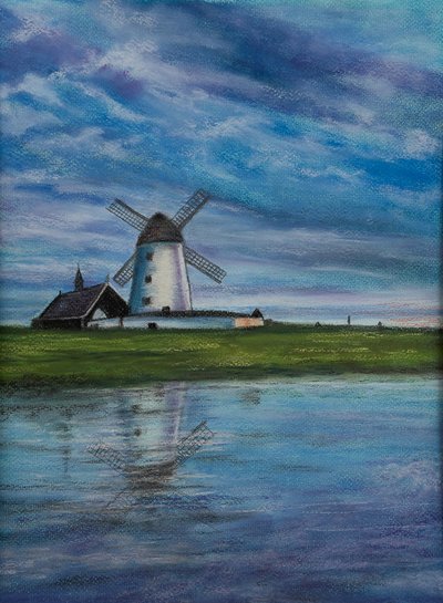 Větrný mlýn.. Holandsko, 2020 (pastel) od Margo Starkey