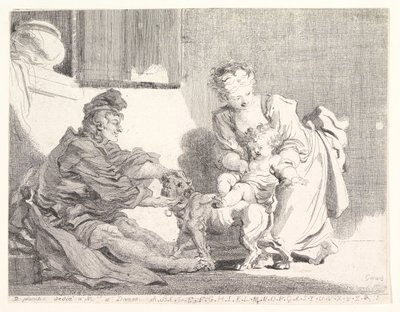 Dítě a buldok, 1778. od Marguerite Gerard