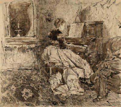 Cecilia de Madrazo hraje na klavír od Marià Fortuny Marsal