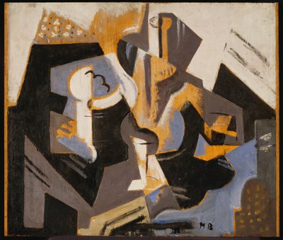 Kubistické zátiší v modré a šedé, kolem roku 1917 (olej na palubě) od Maria Blanchard