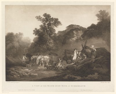 Dělníci odpočívající v uhelném dole Cumberland Pohled na Black-Lead Mine, v Cumberland (název na objektu) od Maria Catharina Prestel