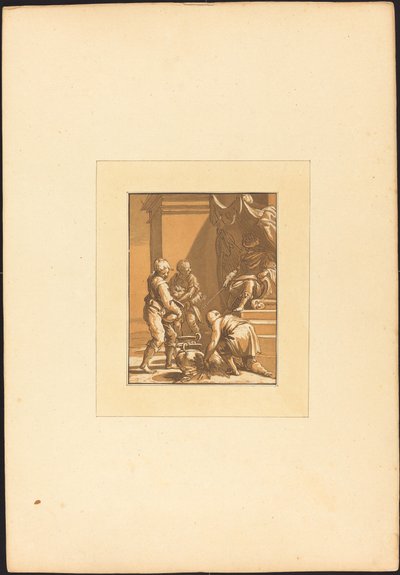 Římská oběť od Maria Catharina Prestel after Abraham Bloemaert