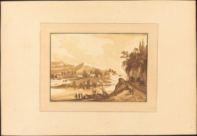 Krajina s rybářskými čluny od Maria Catharina Prestel after Franz Edmund Weirotter